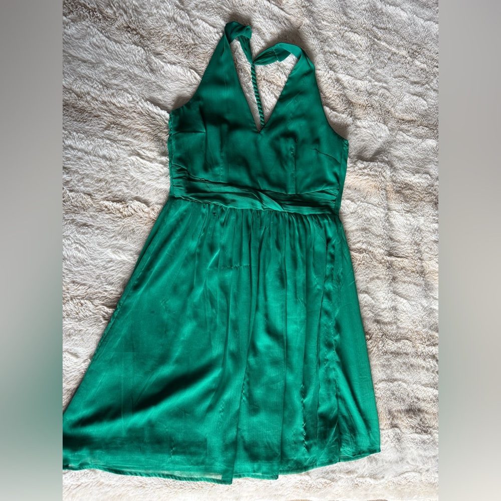 Elegant Green Halter Dress